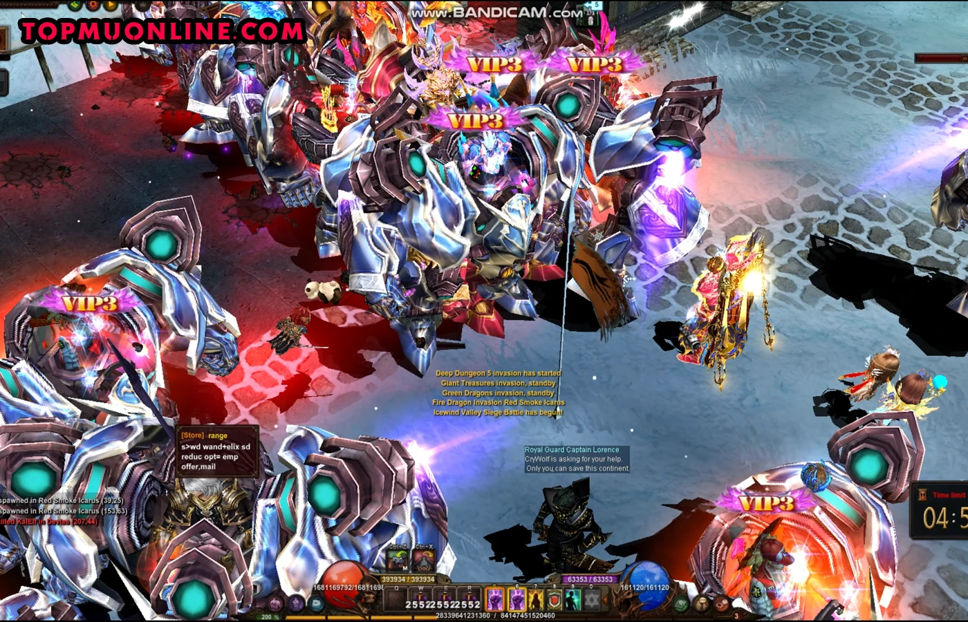 Icewind Castle guild versus guild fight on RiftMu, MU Online Season 21
